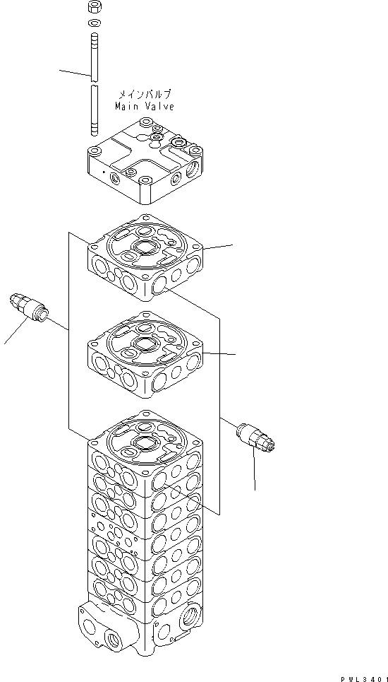 Excavators Komatsu / PC120-6Z S/N 45001-UP(pc120-8c) / MAIN VALVE (1 & 2 ACTUATOR) (ADD. PARTS)(#57499-)(150120 : H0120-01C3)