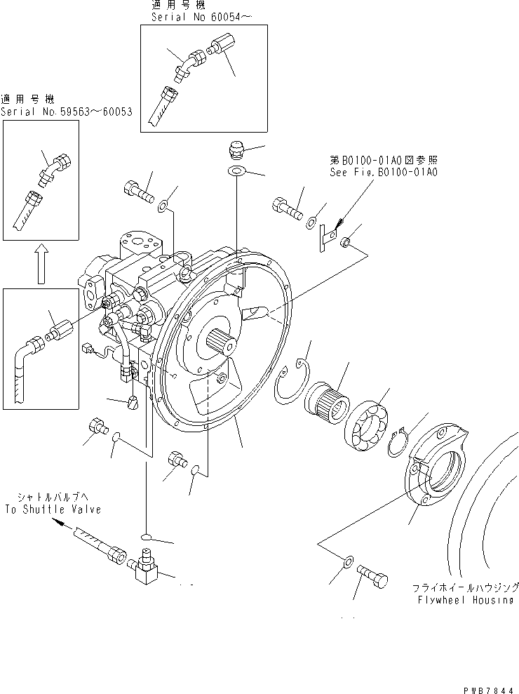 Excavators Komatsu / PC120-6Z S/N 45001-UP(pc120-8c) / MAIN PUMP (PUMP ? FILLER AND COUPLING)(#57000-60748)(150170 : H0210-01A4A)