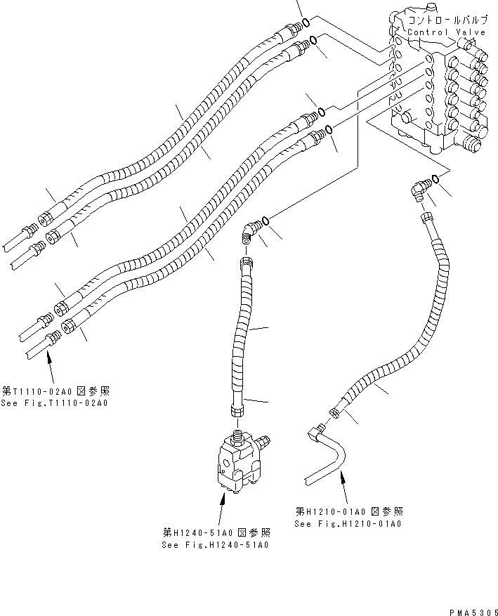 Excavators Komatsu / PC120-6Z S/N 45001-UP(pc120-8c) / VALVE PIPING (BOOM ? ARM AND BUCKET)(#45001-49820)(150450 : H1220-02A0)