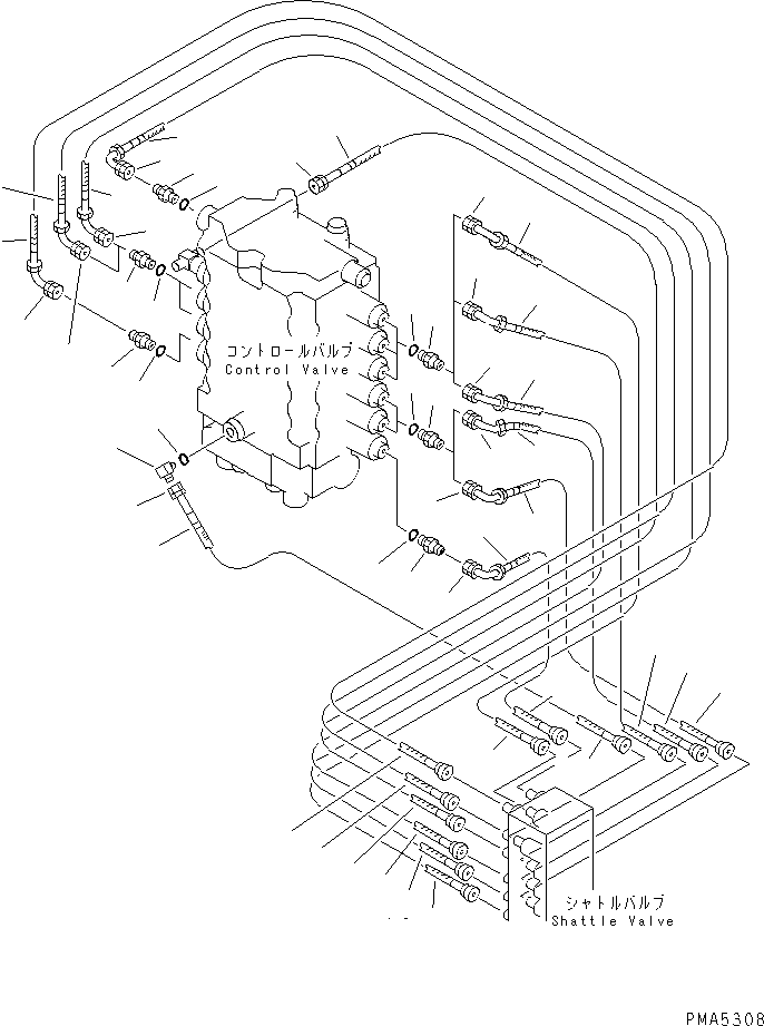 Excavators Komatsu / PC120-6Z S/N 45001-UP(pc120-8c) / VALVE PIPING (PILOT)(#45001-49820)(150540 : H1220-04A0)