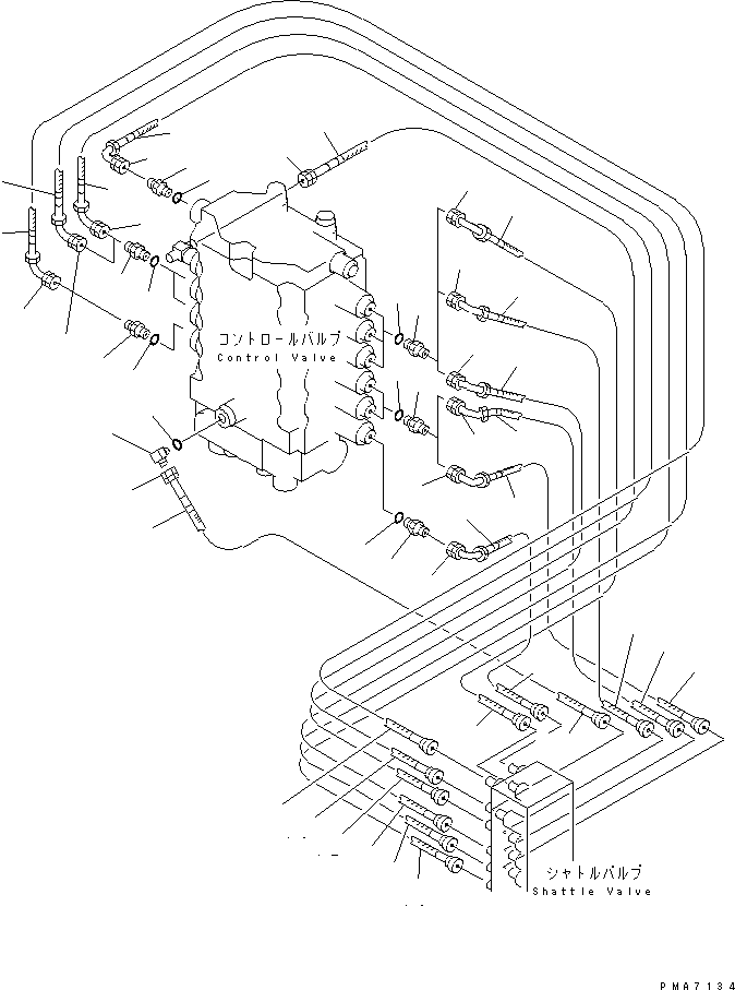 Excavators Komatsu / PC120-6Z S/N 45001-UP(pc120-8c) / VALVE PIPING (PILOT)(#49821-50200)(150550 : H1220-04A0A)