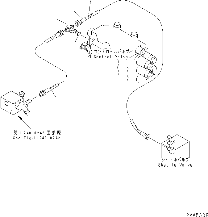 Excavators Komatsu / PC120-6Z S/N 45001-UP(pc120-8c) / VALVE PIPING (ARM LOCK VALVE)(#45001-56999)(150640 : H1220-05A1)
