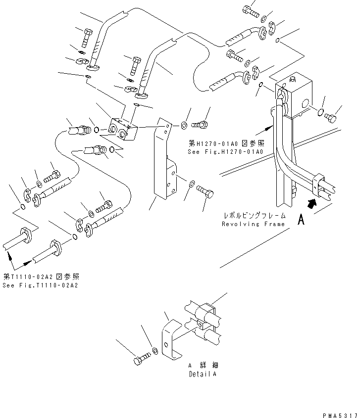 Excavators Komatsu / PC120-6Z S/N 45001-UP(pc120-8c) / ATTACHMENT LINE (CONVERTIBLE VALVE AND JOINT BLOCK PIPING)(#45001-56999)(150790 : H1270-02A0)