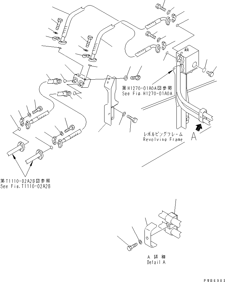 Excavators Komatsu / PC120-6Z S/N 45001-UP(pc120-8c) / ATTACHMENT LINE (CONVERTIBLE VALVE AND JOINT BLOCK PIPING)(#57000-)(150800 : H1270-02A0A)