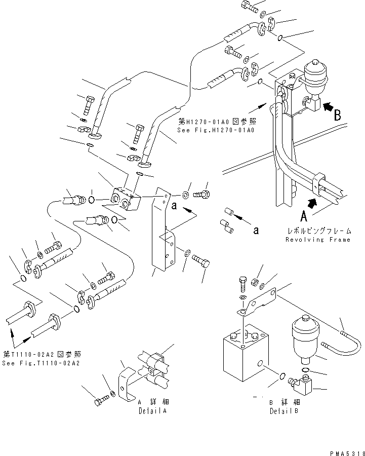 Excavators Komatsu / PC120-6Z S/N 45001-UP(pc120-8c) / ATTACHMENT LINE (CONVERTIBLE VALVE AND JOINT BLOCK PIPING)(#45001-56999)(150810 : H1270-02A4)