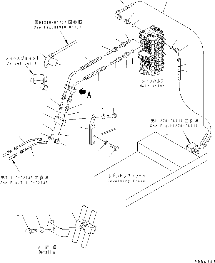 Excavators Komatsu / PC120-6Z S/N 45001-UP(pc120-8c) / ATTACHMENT LINE (2-ACTUATER ATTACHMENT MAIN LINE)(#57000-)(150880 : H1270-04A1A)
