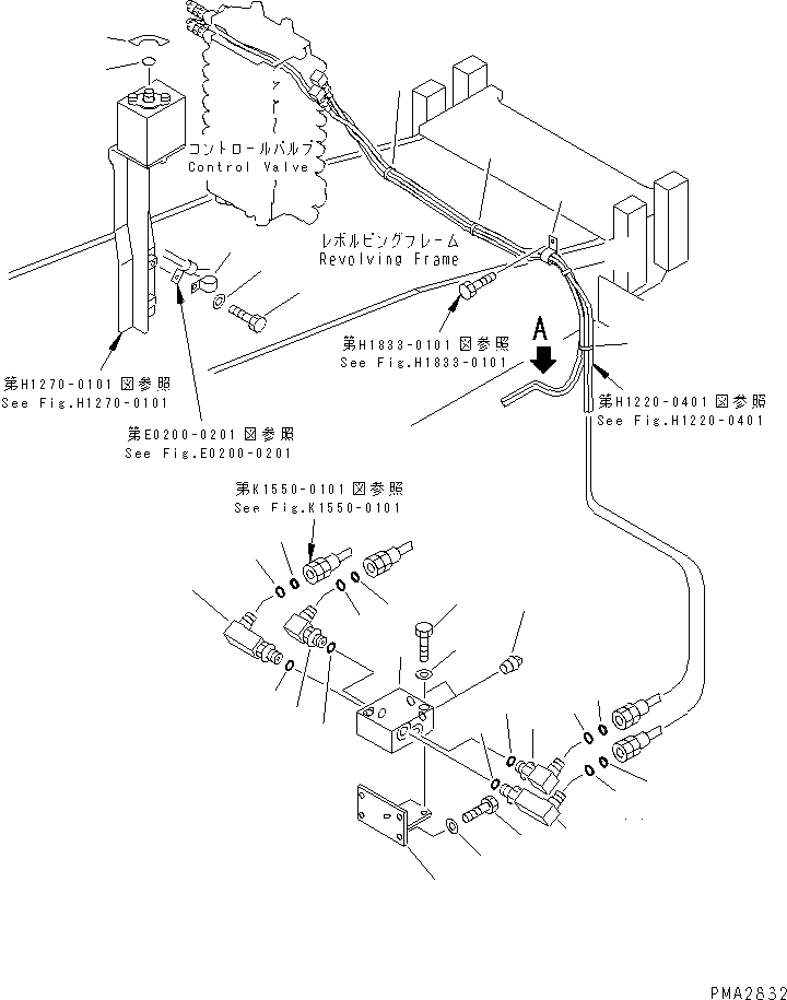 Excavators Komatsu / PC120-6Z S/N 45001-UP(pc120-8c) / ATTACHMENT LINE (SWITCH BLOCK PIPING AND MARK) (1-ACTUATOR ATTACHMENT)(#47703-56999)(150910 : H1270-06A2)