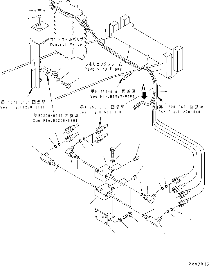 Excavators Komatsu / PC120-6Z S/N 45001-UP(pc120-8c) / ATTACHMENT LINE (SWITCH BLOCK PIPING AND MARK) (2-ACTUATOR ATTACHMENT)(#47703-56999)(150930 : H1270-06A3)