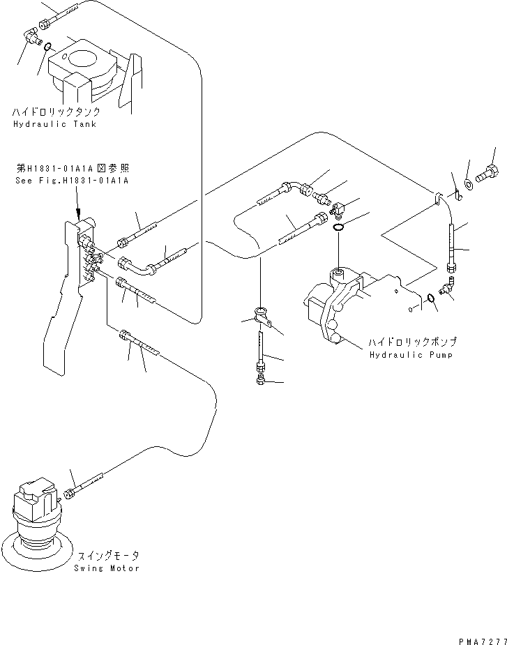 Excavators Komatsu / PC120-6Z S/N 45001-UP(pc120-8c) / SOLENOID VALVE LINE (SOLENOID VALVE PIPING)(#49821-50200)(151280 : H1831-03A1A)