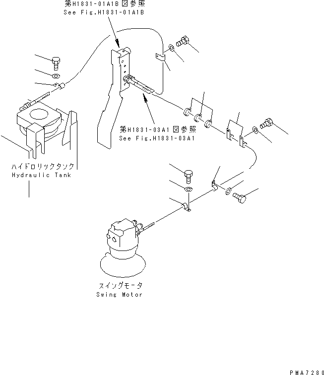 Excavators Komatsu / PC120-6Z S/N 45001-UP(pc120-8c) / SOLENOID VALVE LINE (SOLENOID VALVE PIPING CLIP)(#53011-56999)(151340 : H1831-04A1C)