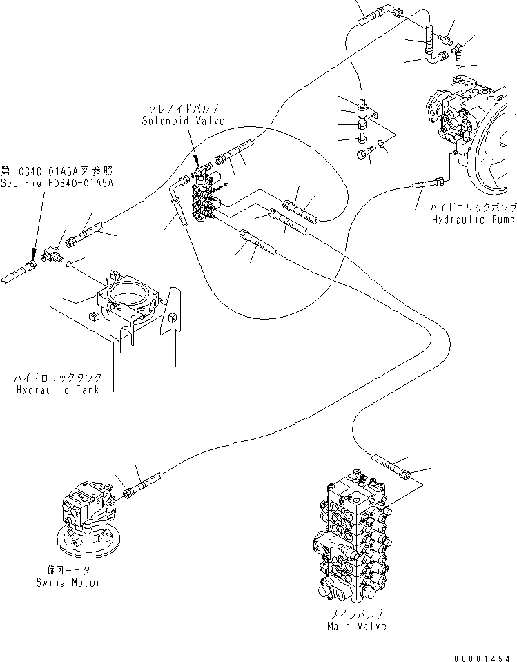 Excavators Komatsu / PC120-6Z S/N 45001-UP(pc120-8c) / SOLENOID VALVE LINE (SOLENOID VALVE PIPING)(#66115-)(151360 : H1831-04B2B)