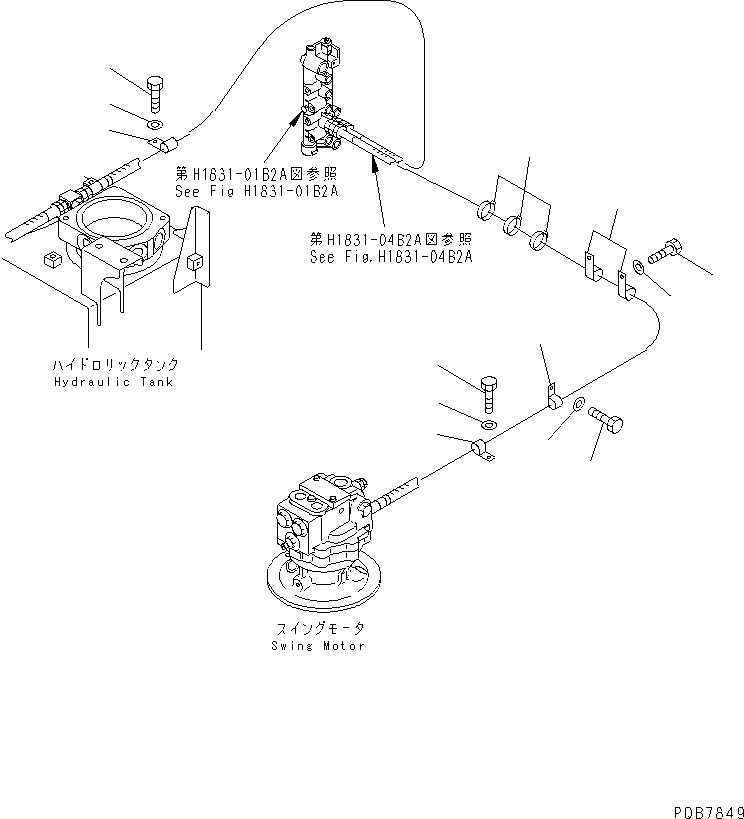 Excavators Komatsu / PC120-6Z S/N 45001-UP(pc120-8c) / SOLENOID VALVE LINE (SOLENOID VALVE PIPING CLIP)(#57000-)(151380 : H1831-05B2A)
