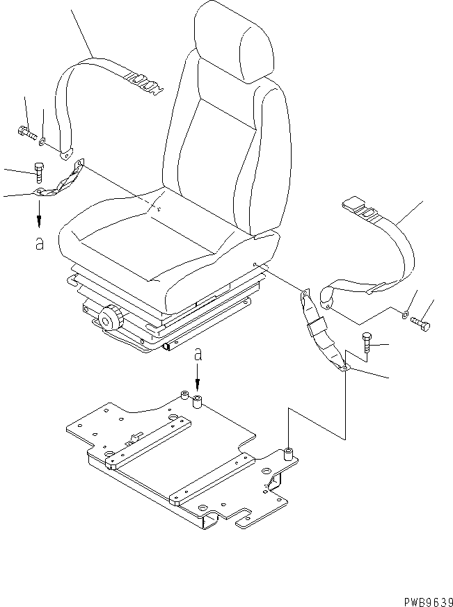 Excavators Komatsu / PC120-6Z S/N 45001-UP(pc120-8c) / SEAT BELT (FOR SUSPENSION TYPE SEAT) (78MM WIDE)(#60968-)(210100 : K0160-01A9)