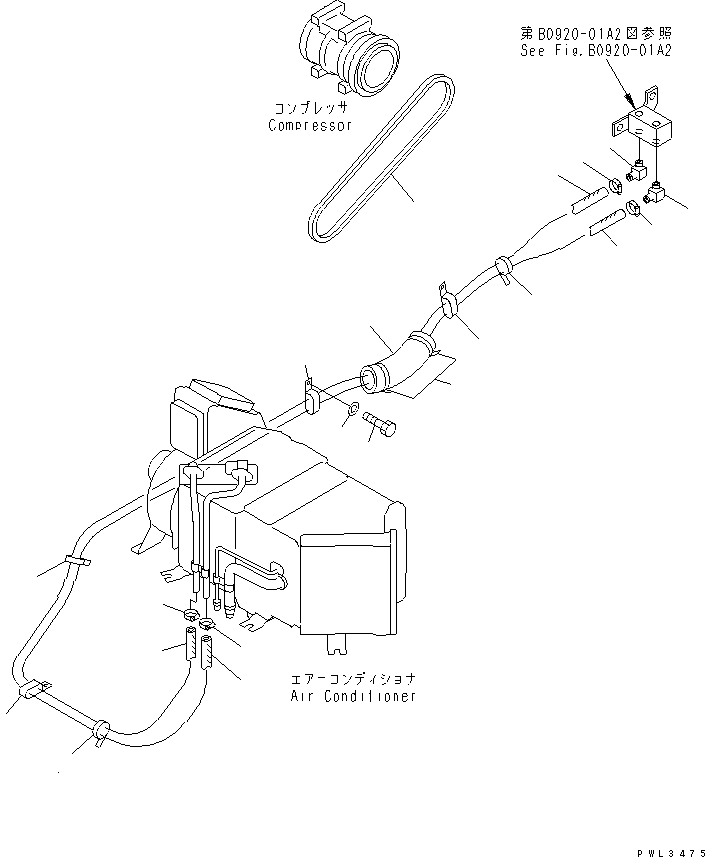 Excavators Komatsu / PC120-6Z S/N 45001-UP(pc120-8c) / AIR CONDITIONER (HEATER PIPING AND DUCT)(#57000-)(210810 : K0700-04C2)