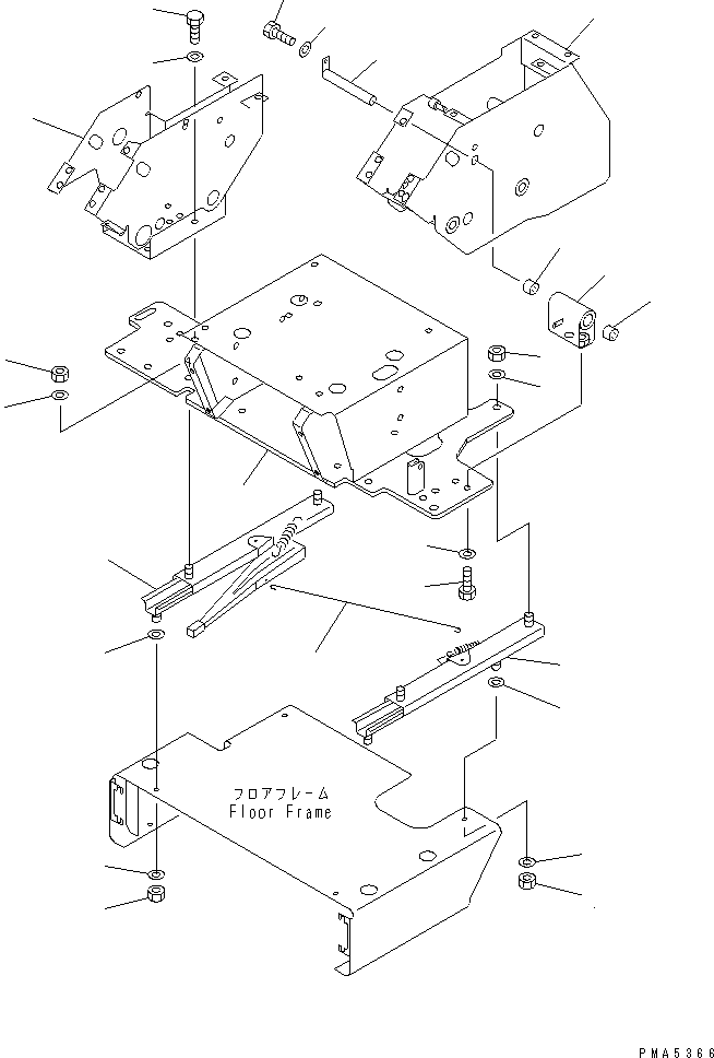 Excavators Komatsu / PC120-6Z S/N 45001-UP(pc120-8c) / FLOOR FRAME (BASE)(#47703-56999)(210990 : K1110-02B0)