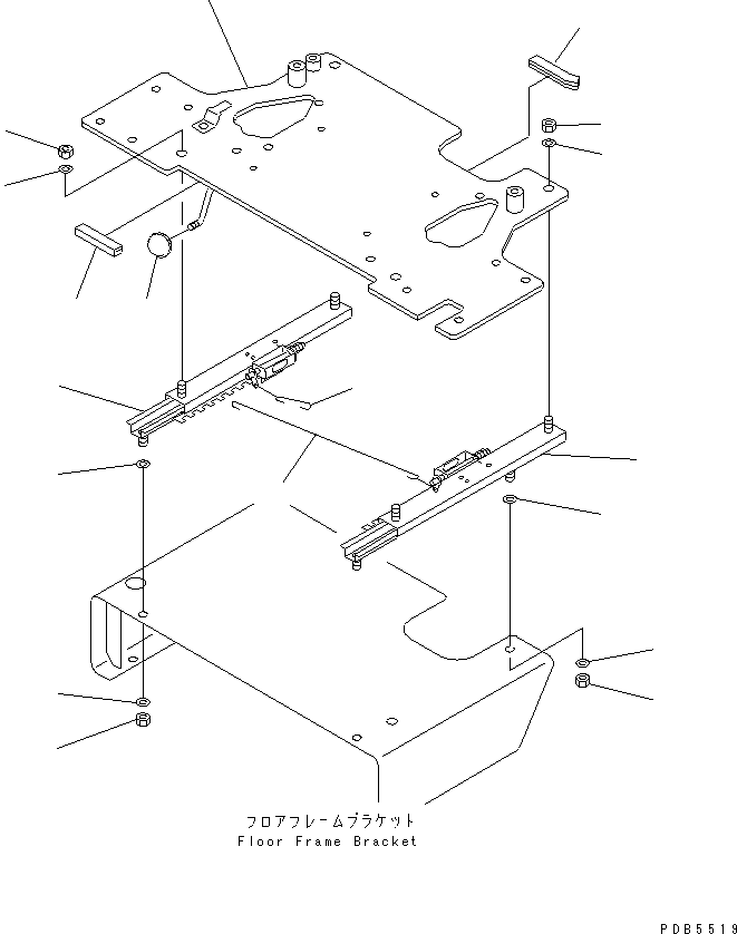 Excavators Komatsu / PC120-6Z S/N 45001-UP(pc120-8c) / FLOOR FRAME (BASE)(#57000-60967)(211000 : K1110-02B0A)