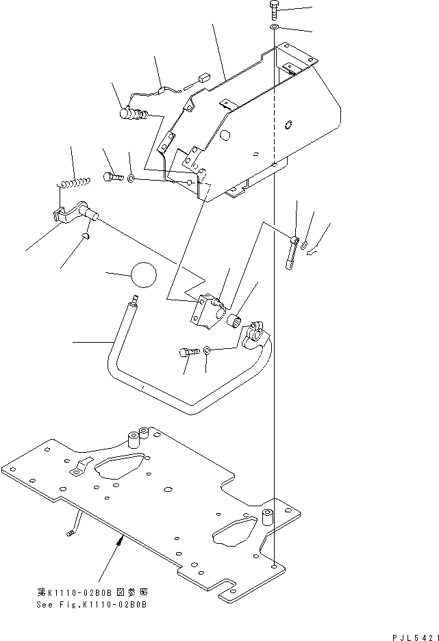 Excavators Komatsu / PC120-6Z S/N 45001-UP(pc120-8c) / FLOOR FRAME (SAFETY LOCK LEVER)(#64519-)(211040 : K1110-03B0B)