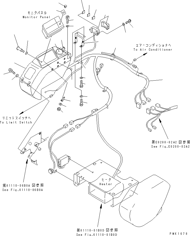 Excavators Komatsu / PC120-6Z S/N 45001-UP(pc120-8c) / FLOOR FRAME (RIGHT STAND) (PANEL AND HARNESS)(#57000-60967)(211190 : K1110-07B0C)