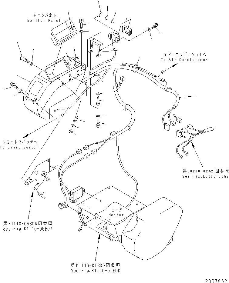 Excavators Komatsu / PC120-6Z S/N 45001-UP(pc120-8c) / FLOOR FRAME (RIGHT STAND) (PANEL AND HARNESS) (WITH HEATER)(#57000-60967)(211210 : K1110-07B1A)