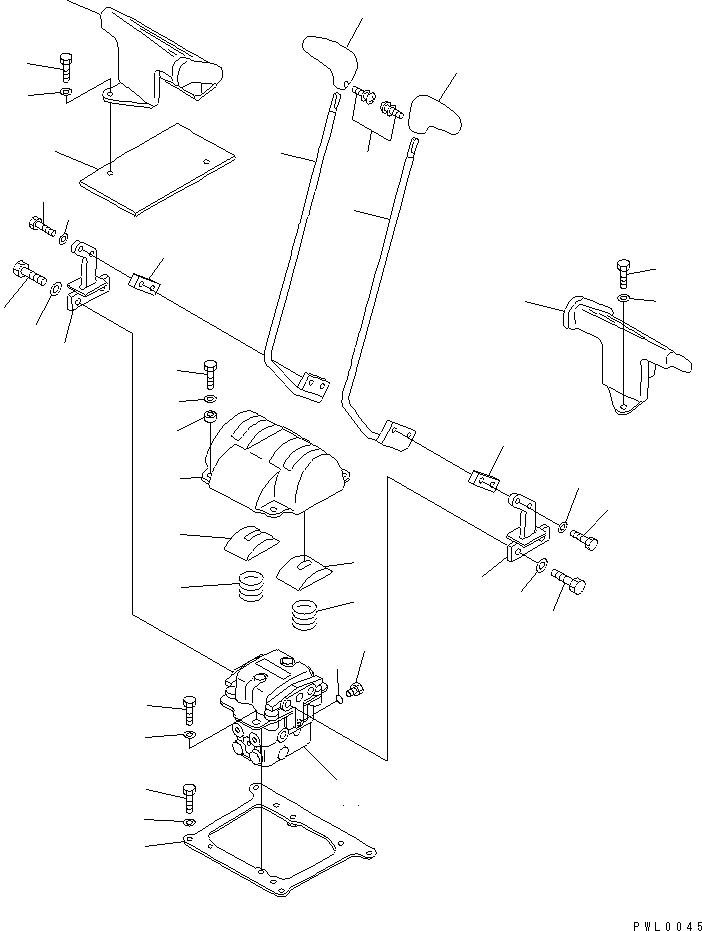 Excavators Komatsu / PC120-6Z S/N 45001-UP(pc120-8c) / FLOOR FRAME (TRAVEL LEVER) (WITHOUT PEDAL)(#60968-63524)(211290 : K1110-10B0C)