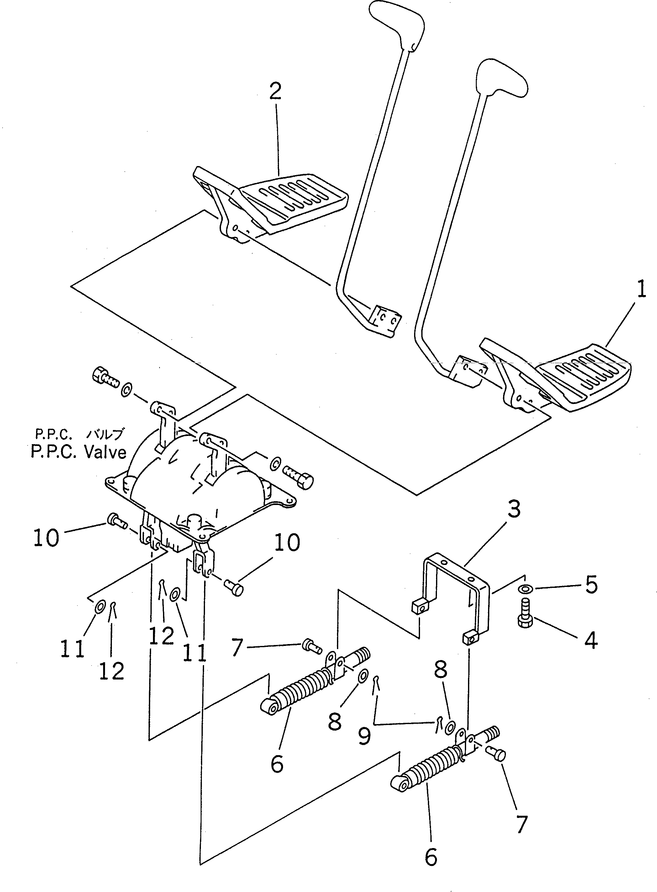 Excavators Komatsu / PC120-6Z S/N 45001-UP(pc120-8c) / FLOOR FRAME (TRAVEL PEDAL)(#47703-62303)(211340 : K1110-10C2)
