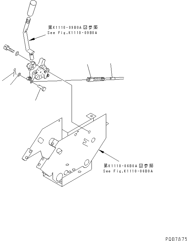 Excavators Komatsu / PC120-6Z S/N 45001-UP(pc120-8c) / FLOOR FRAME (FUEL CONTROL CABLE)(#57000-)(211550 : K1110-19B0)