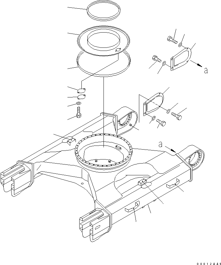 Excavators Komatsu / PC120-6Z S/N 45001-UP(pc120-8c) / TRACK FRAME (WITH CENTER GUARD AND UNDER COVER)(#52401-58143)(330270 : R1100-01A8A)