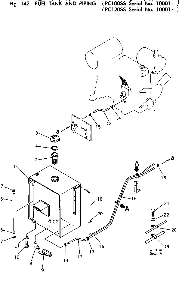 Excavators Komatsu / PC120-1 S/N 10001-UP(pc120-9c) / FUEL TANK AND PIPING (PC120SS)(030090 : 142)