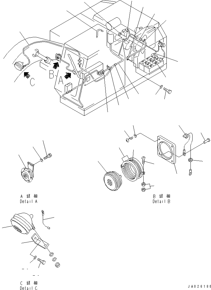 Excavators Komatsu / PC120-1 S/N 10001-UP(pc120-9c) / ELECTRICAL SYSTEM (PC120)(#.-)(030180 : 161B)