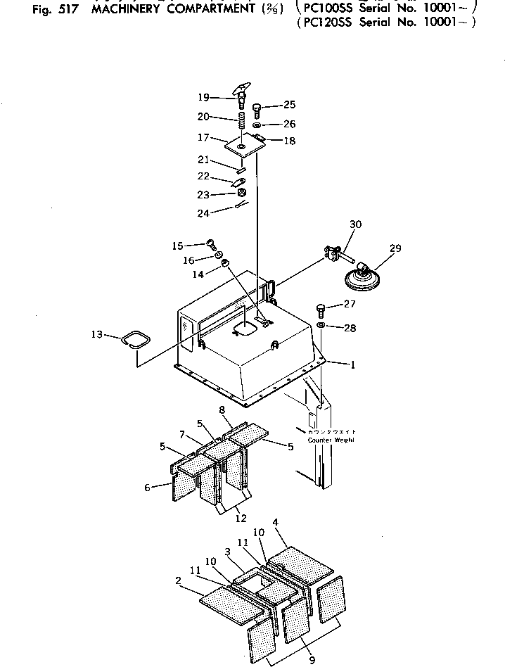 Excavators Komatsu / PC120-1 S/N 10001-UP(pc120-9c) / MACHINERY COMPARTMENT (2/9) (PC120SS)(150080 : 517)