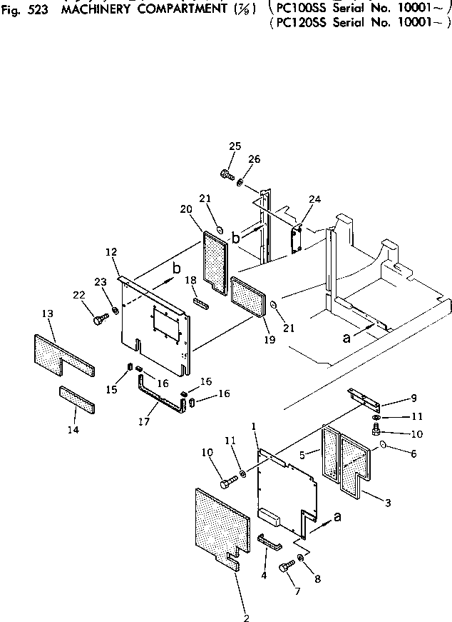 Excavators Komatsu / PC120-1 S/N 10001-UP(pc120-9c) / MACHINERY COMPARTMENT (7/9) (PC120SS)(150130 : 523)