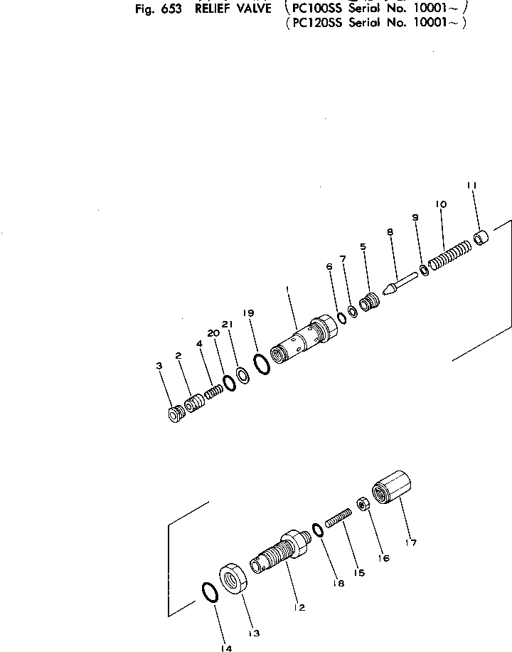 Excavators Komatsu / PC120-1 S/N 10001-UP(pc120-9c) / RELIEF VALVE (PC120SS)(180250 : 653)