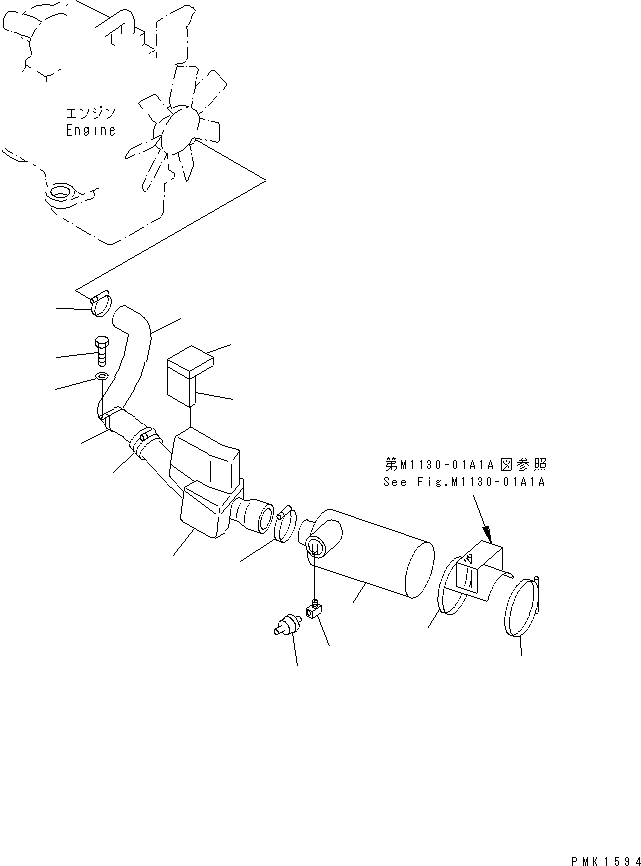 Komatsu parts book diagram for PC120-6H S/N 45001-UP: AIR CLEANER (DOUBLE ELEMENT)(#57000-)