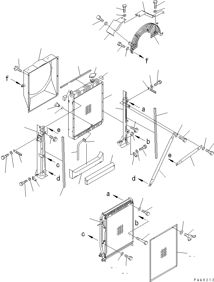 Komatsu parts book diagram for PC120-6H S/N 45001-UP: COOLING (RADIATOR AND OIL COOLER)(#52401-56999)
