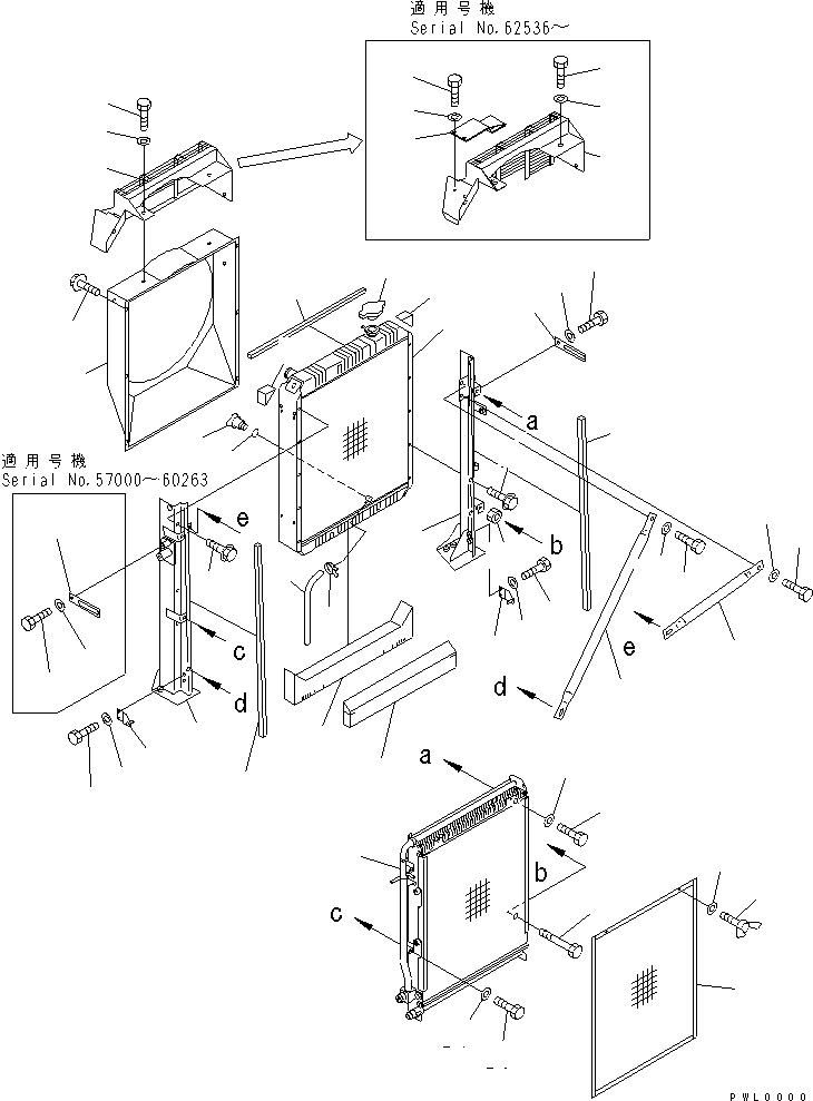 Komatsu parts book diagram for PC120-6H S/N 45001-UP: COOLING (RADIATOR AND OIL COOLER)(#57000-66114)