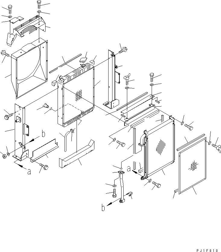 Komatsu parts book diagram for PC120-6H S/N 45001-UP: COOLING (RADIATOR AND OIL COOLER)(#66115-)