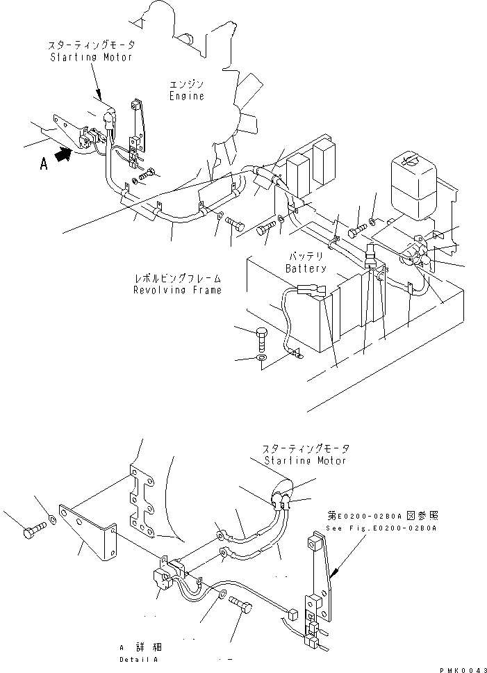 Komatsu parts book diagram for PC120-6H S/N 45001-UP: WIRING (STARTING HARNESS)(#53011-56999)