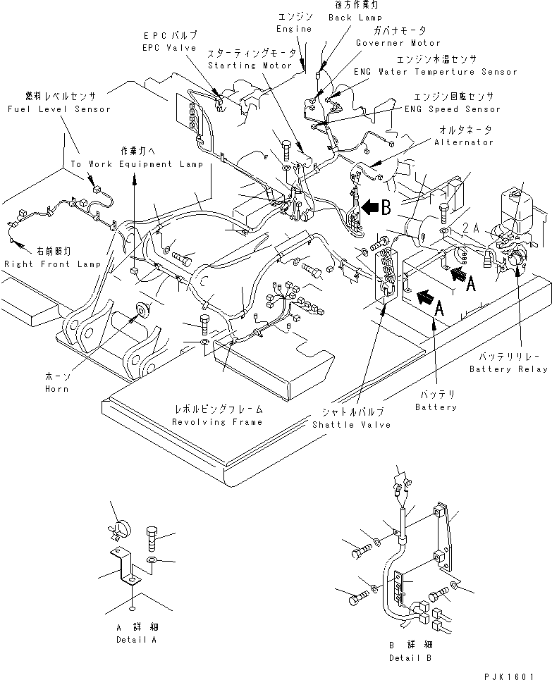 Komatsu parts book diagram for PC120-6H S/N 45001-UP: WIRING (MAIN HARNESS)(#57000-64839)