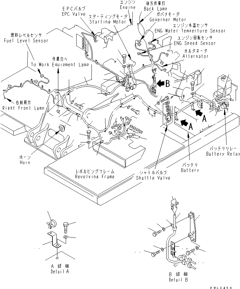 Komatsu parts book diagram for PC120-6H S/N 45001-UP: WIRING (MAIN HARNESS) (FOR AUTO GREASE)(#57000-64839)
