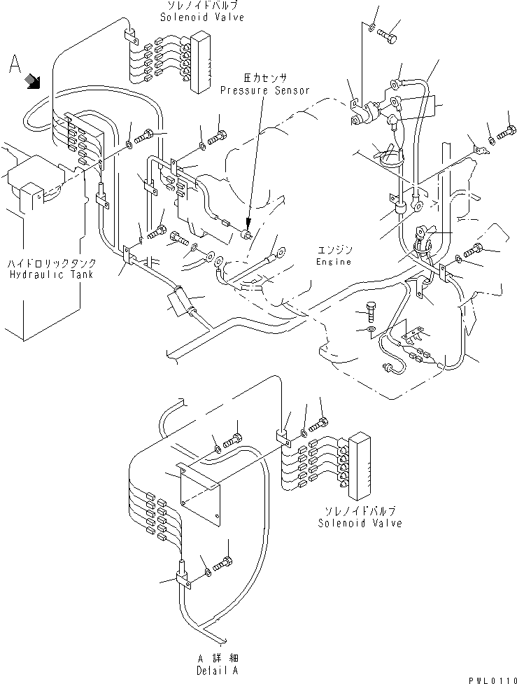 Komatsu parts book diagram for PC120-6H S/N 45001-UP: WIRING (COVER) (RADIO CONTROL SPEC.)(#57000-64839)
