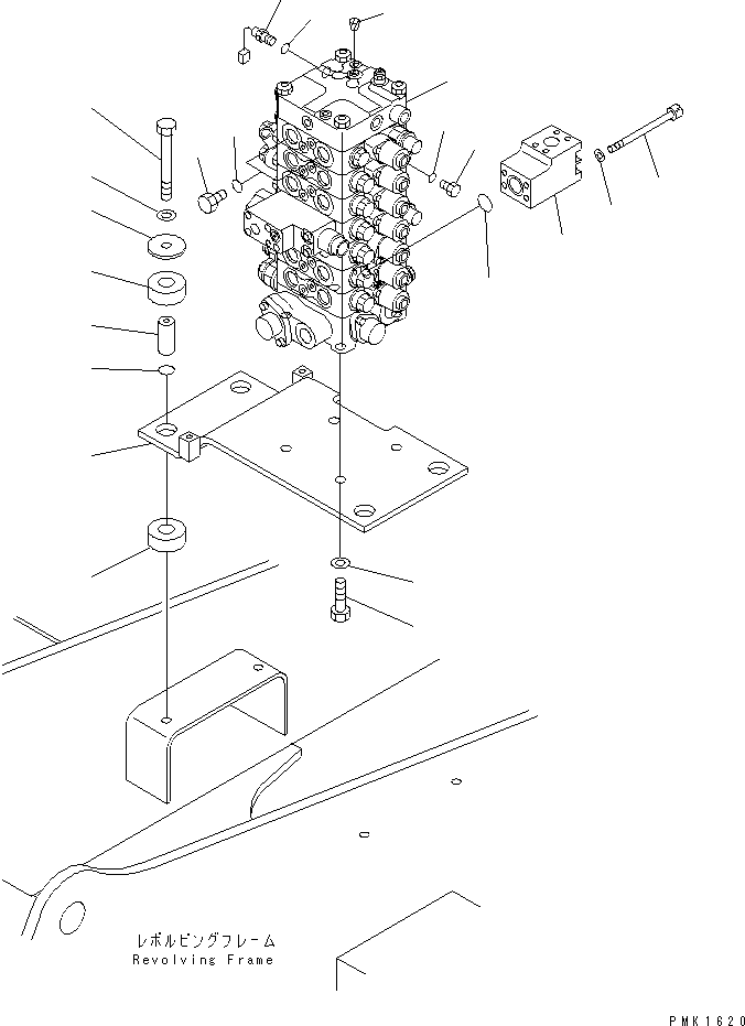 Komatsu parts book diagram for PC120-6H S/N 45001-UP: MAIN VALVE (VALVE ? BRACKET ? MOUNT AND SENSOR)(#57000-60967)