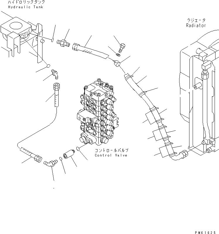 Komatsu parts book diagram for PC120-6H S/N 45001-UP: OIL COOLER LINE(#57000-)