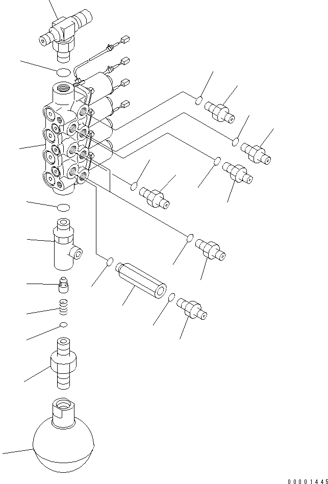 Komatsu parts book diagram for PC120-6H S/N 45001-UP: SOLENOID VALVE LINE (SOLENOID VALVE) (ATTACHMENT)(#66115-)