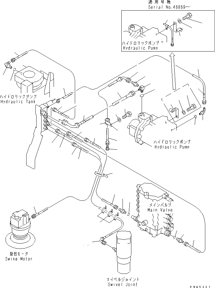 Komatsu parts book diagram for PC120-6H S/N 45001-UP: SOLENOID VALVE LINE (SOLENOID VALVE PIPING)(#45001-49820)