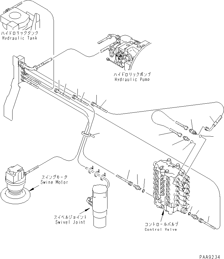 Komatsu parts book diagram for PC120-6H S/N 45001-UP: SOLENOID VALVE LINE (SOLENOID VALVE TO MAIN VALVE)(#52401-56999)