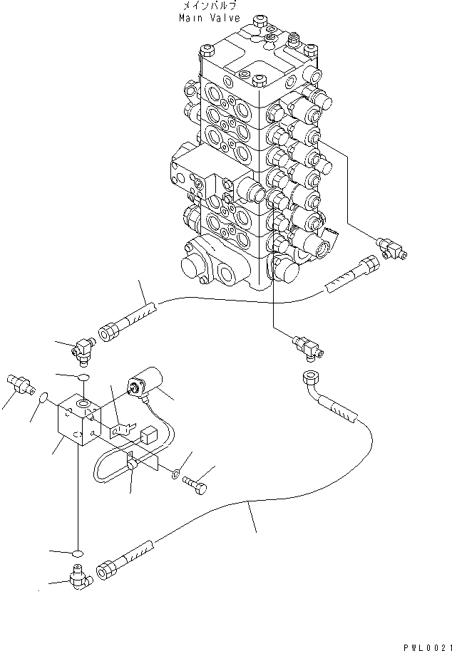 Komatsu parts book diagram for PC120-6H S/N 45001-UP: SOLENOID VALVE LINE (SWING STROKE VALVE)(#60968-)