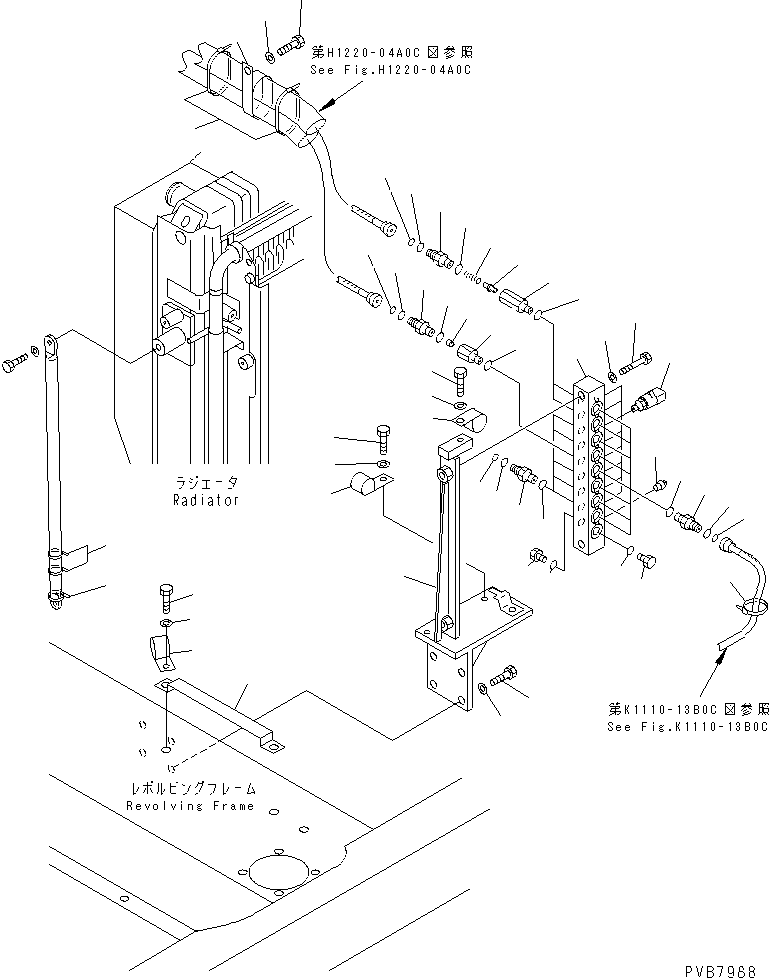 Komatsu parts book diagram for PC120-6H S/N 45001-UP: PRESSURE SWITCH BLOCK(#57389-)