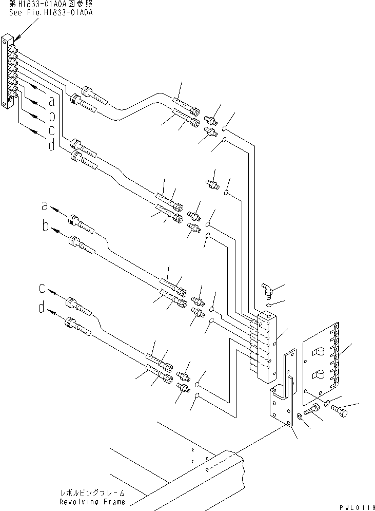 Komatsu parts book diagram for PC120-6H S/N 45001-UP: E.P.C. WORK LINE(#60968-64752)