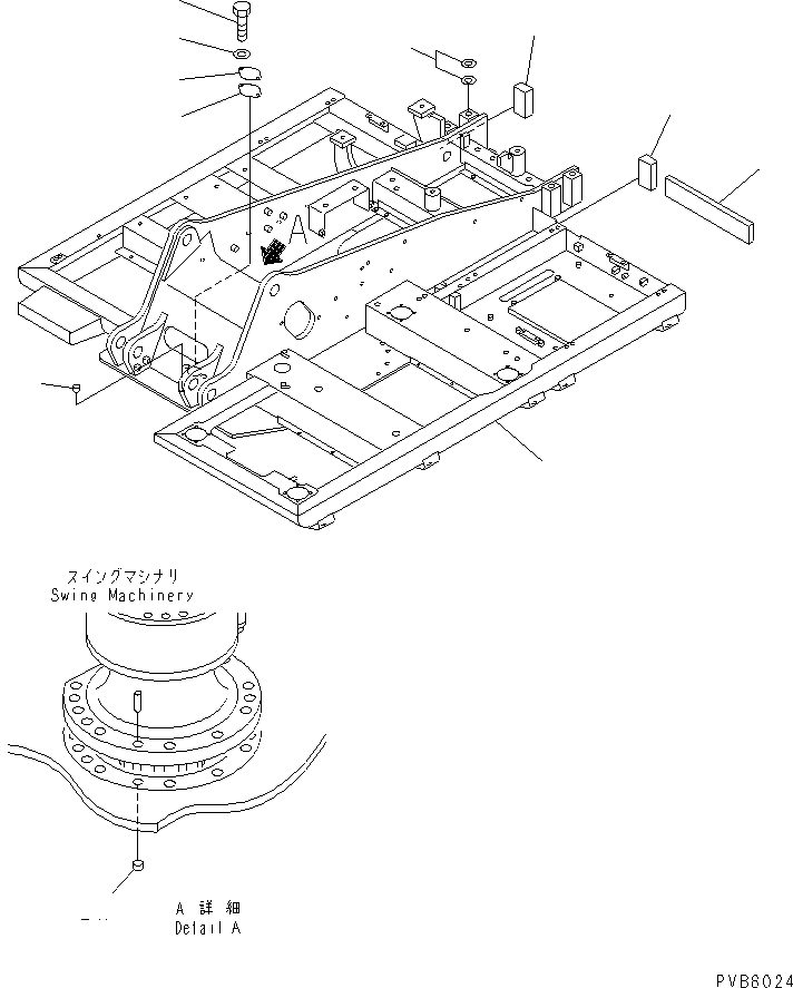 Komatsu parts book diagram for PC120-6H S/N 45001-UP: REVOLVING FRAME (FOR SIDE BUMPER)(#57000-64752)