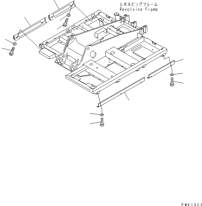 Komatsu parts book diagram for PC120-6H S/N 45001-UP: REVOLVING FRAME BUMPER(#57000-)
